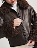 Padded Faux Fur Trim Jacket
