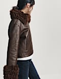 Padded Faux Fur Trim Jacket