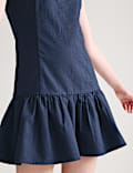 Kleid aus Baumwollmischgewebe mit tiefer Taille und Gingham-Muster (6&ndash;16 Jahre)