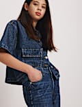 Denim Wide Leg Turn Up Jeans (6-16 Yrs)