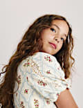 2 Piece Pure Cotton Floral Lace Trim Outfit (6-16 Yrs)
