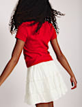 Pure Cotton Lace Up Elasticated Waist Skirt (6-16 Yrs)