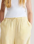 Wide Leg Trousers with Linen (6-16 Yrs)