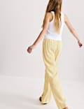 Wide Leg Trousers with Linen (6-16 Yrs)