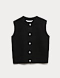 Button Through Knitted Vest (6-16 Yrs)