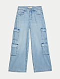 Denim Wide Leg Cargo Jeans (6-16 Yrs)