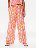 Pure Cotton Printed Wide Leg Trousers (6-16 Yrs)