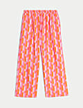 Pure Cotton Printed Wide Leg Trousers (6-16 Yrs)