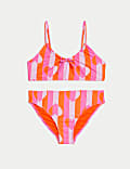 Bikini met striksluiting voor en print (6-16 jaar)