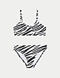 \nPrinted Tie Front Bikini (6-16 Yrs)