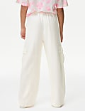 Linen Rich Wide Leg Cargo Trousers (6-16 Yrs)