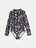 Maillot de bain à manches longues avec imprimé (du 6 au 16 ans)