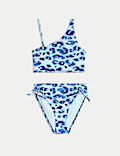 2pc Leopard One Shoulder Bikini (6-16 Yrs)
