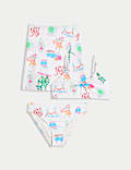 3pc Tropical Bikini with Sarong (6-16 Yrs)
