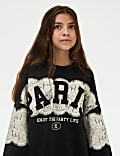 Cotton Rich Paris Slogan Sweatshirt Dress (6-16 Yrs)