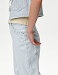 Wide Leg Denim Striped Jeans (2-16 Yrs)