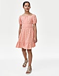 Pure Cotton Broderie Dress (6-16 Yrs)