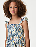 Puur katoenen Mini Me-jurk met print (6-16 jaar)