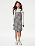 Cotton Blend Checked Pinafore (6-16 Yrs)