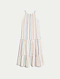 Pure Cotton Striped Halterneck Dress (6-16 Yrs)