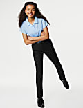 Dívčí školní kalhoty s&nbsp;přiléhavými nohavicemi a&nbsp;páskem (2–18&nbsp;let)