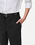 Girls' Skinny Leg Belted School Trousers (2-18 Yrs)