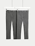 2pk Girls' Skinny Leg School Trousers (2-18 Yrs)