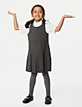 Schoolovergooier met plooi en grote pasvorm voor meisjes (2-12 jaar)