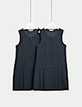 2pk Pleated Pinafores (2-12 Yrs)