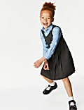 Girls' Double Breasted School Pinafore (2-12 Yrs)
