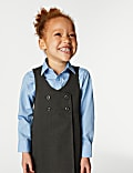 Girls' Double Breasted School Pinafore (2-12 Yrs)