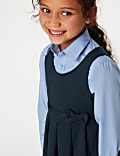 2pk Girls' Jersey Bow School Pinafores (2-12 Yrs)