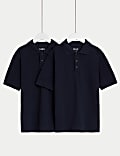 Lot de 2 polos unisexes 100 % coton, parfaits pour l’école (du 2 au 18 ans)