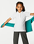 2pk Girls' Slim Stain Resist School Polo Shirts (2-16 Yrs)