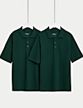 2pk Unisex Stain Resist School Polo Shirts (2-18 Yrs)
