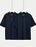 2pk Unisex Stain Resist School Polo Shirts (2-18 Yrs)