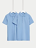 2pk Unisex Slim Stain Resist School Polo Shirts (2-18 Yrs)