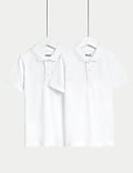 2pk Unisex Slim Stain Resist School Polo Shirts (2-18 Yrs)