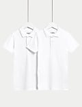 2pk Unisex Easy Dressing School Polo Shirts (3-18 Yrs)