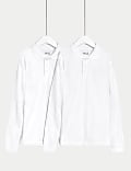 2pk Unisex Pure Cotton Stain Resist School Polo Shirts (2-18 Yrs)
