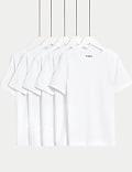 5pk Pure Cotton Stain Resist School T-Shirts (2-16 Yrs)