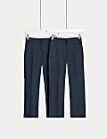 Lot de 2 pantalons garçons coupe standard, parfaits pour l’école (du 2 au 18 ans)