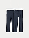 Lot de 2 pantalons garçons coupe slim, parfaits pour l’école (du 2 au 18 ans)
