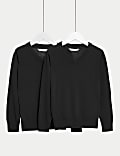 2pk Unisex Pure Cotton School Jumper (3-18 Yrs)