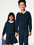 2pk Unisex Slim Fit Cotton School Jumpers (3-18 Yrs)