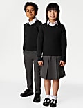2pk Unisex Slim Fit Cotton School Jumpers (3-18 Yrs)