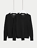 2pk Unisex Slim Fit Cotton School Jumpers (3-18 Yrs)