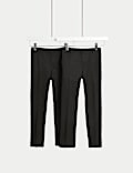 2pk Boys' Slim Leg Longer Length School Trousers (2-18 Yrs)