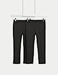 2pk Boys' Slim Leg Stretch School Trousers (2-18 Yrs)