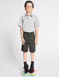 Boys' Regular Leg Pleat Front School Shorts (2-14 Yrs)